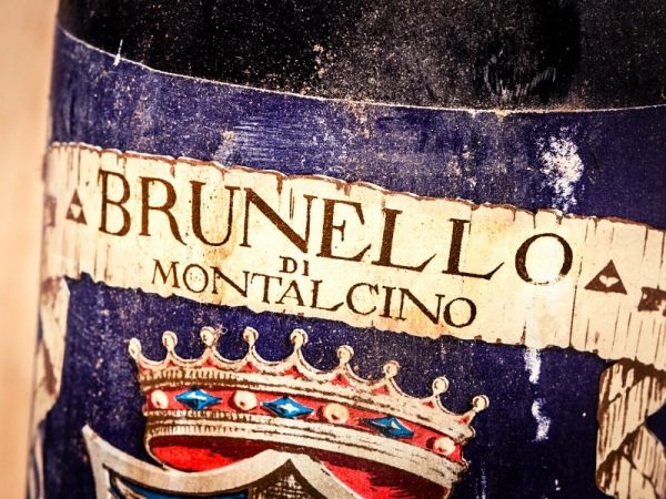 Label Brunello di Montalcino, a classic Tuscan wine